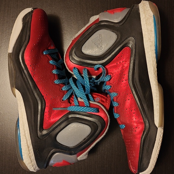 Adidas D Rose 5 Boost Brenda C75593 Men’s 8.5 Scarlet Solar Blue Black - Picture 2 of 5